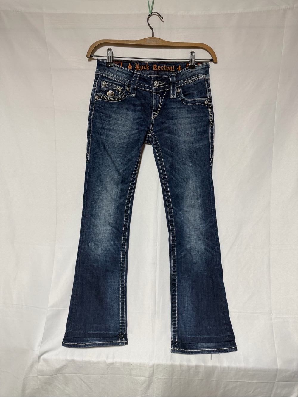 Rock Revival Jen Boot Jeans Women’s Size 27 Thick Stitch